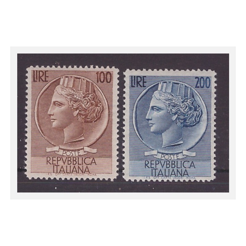 REPUBBLICA 1954 - SIRACUSANA TESTONI SERIE RUOTA  NUOVA **