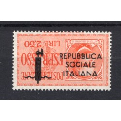 RSI - FASCETTI ESPRESSI - LIRE 2,50 - SOPR. CAPOVOLTA NUOVO ** MNH