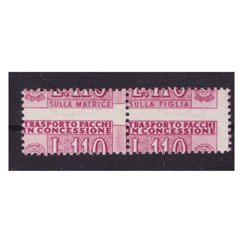 1953 - PACCHI IN CONCESSIONE LIRE 110 DENTELLATURA SPOSTATA NUOVO **
