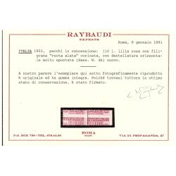 1953 - PACCHI IN CONCESSIONE LIRE 110 DENTELLATURA SPOSTATA NUOVO **
