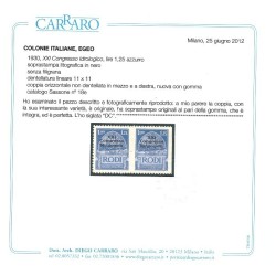 EGEO 1930 - CONGRESSO IDROLOGICO - Lire 1,25 NON DENT. COPPIA NUOVA **