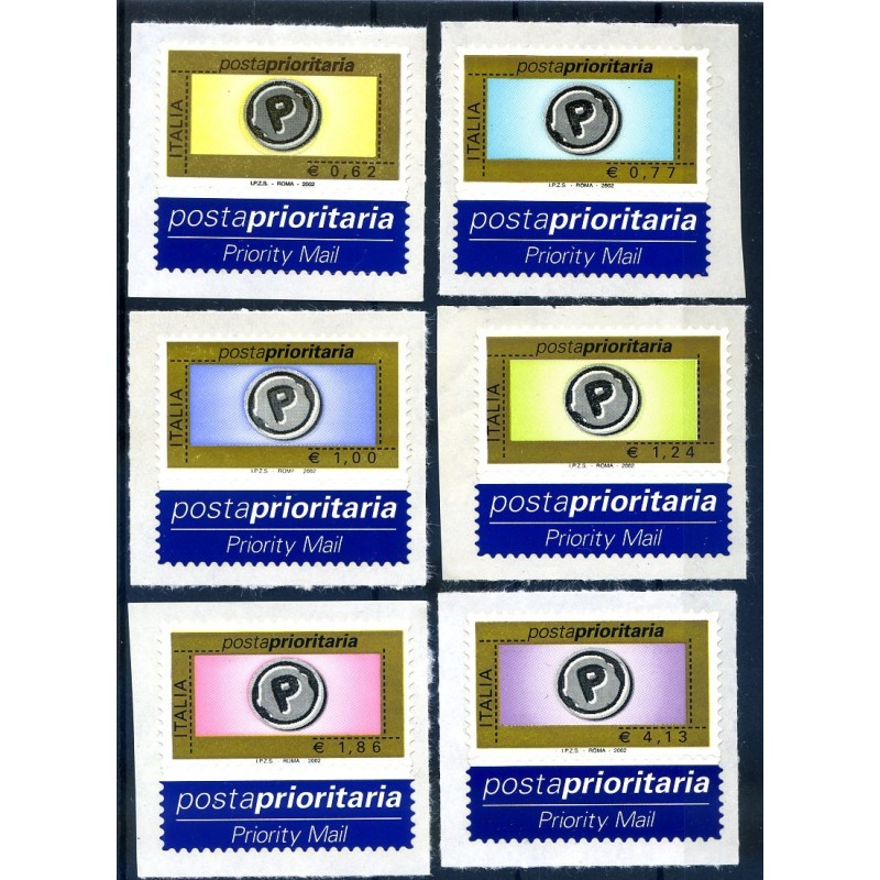 POSTA PRIORITARIA - 2002 SERIE NUOVA ** 6 valori
