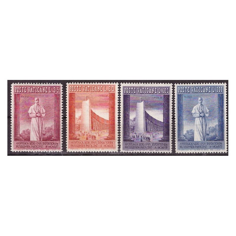 VATICANO - 1958 BRUXELLES EXPO SERIE NUOVA **