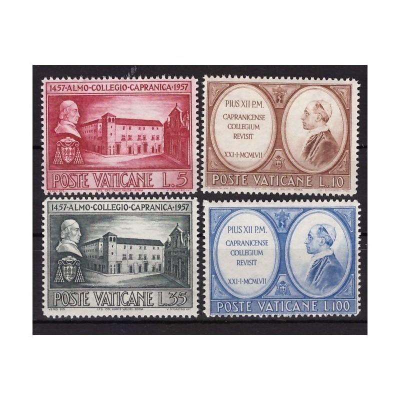 VATICANO - 1957 COLLEGIO CAPRANICA SERIE NUOVA **