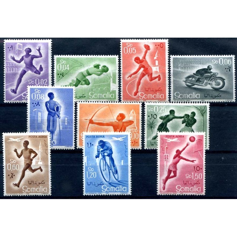 SOMALIA AFIS 1958- SPORT VARI  PO+PA Serie  Nuova **