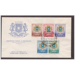 SOMALIA AFIS 1957 - EMBLEMA DELLA SOMALIA  - FDC