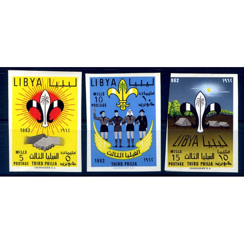 1962 LIBIA terza la philia BOY SCOUT CAMPEGGIO FD Copertura scarse con legato la philia Seal 