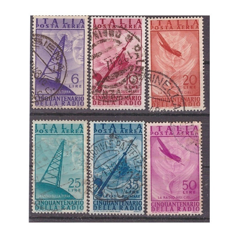 ITALIA 1947 - POSTA AEREA RADIO 6 v. usati