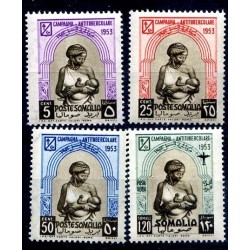 SOMALIA AFIS 1953 Campagna Antitubercolare Serie 4 v. **