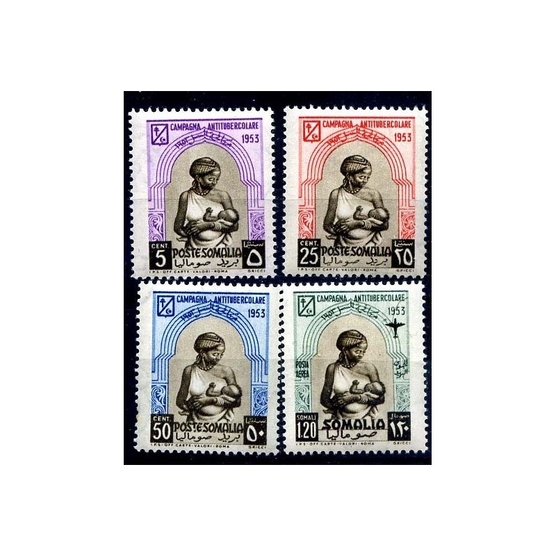 SOMALIA AFIS 1953 Campagna Antitubercolare Serie 4 v. **