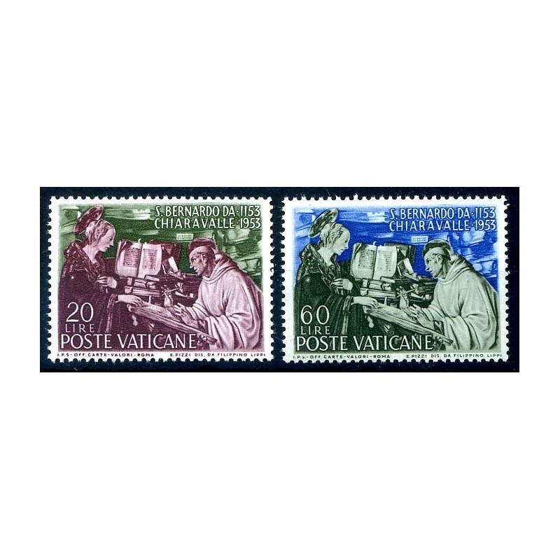VATICANO 1953 - SAN BERNARDO CHIARAVALLE SERIE NUOVA **