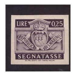 SAN MARINO 1945 - SEGNATASSE Cent. 25 NON DENTELLATO NUOVO **