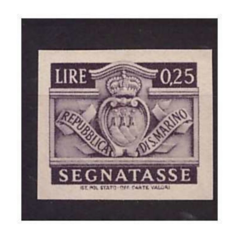 SAN MARINO 1945 - SEGNATASSE Cent. 25 NON DENTELLATO NUOVO **