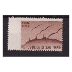 SAN MARINO 1946 - POSTA AEREA VEDUTE ( 1 ) LIRA VARIETA' NUOVO **