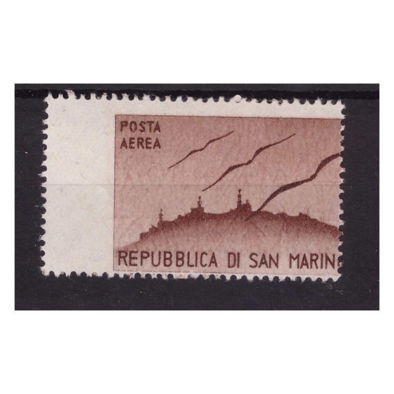 SAN MARINO 1946 - POSTA AEREA VEDUTE ( 1 ) LIRA VARIETA' NUOVO **
