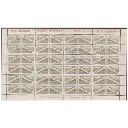 SAN MARINO 1928 -   PACCHI POSTALI  Lire 15 FOGLIETTO  NUOVO  **