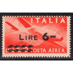 ITALIA 1947 Posta Aerea Democratica ruota 6 Lire **