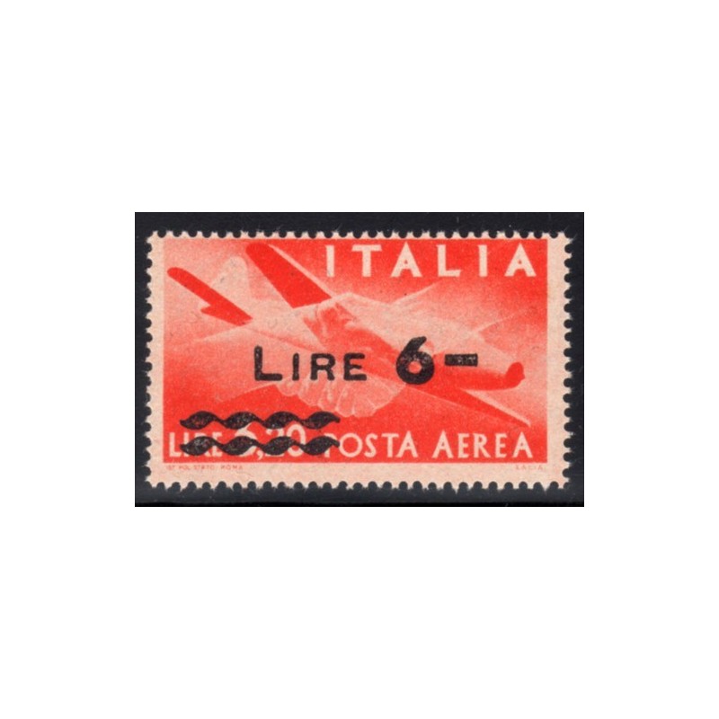 ITALIA 1947 Posta Aerea Democratica ruota 6 Lire **