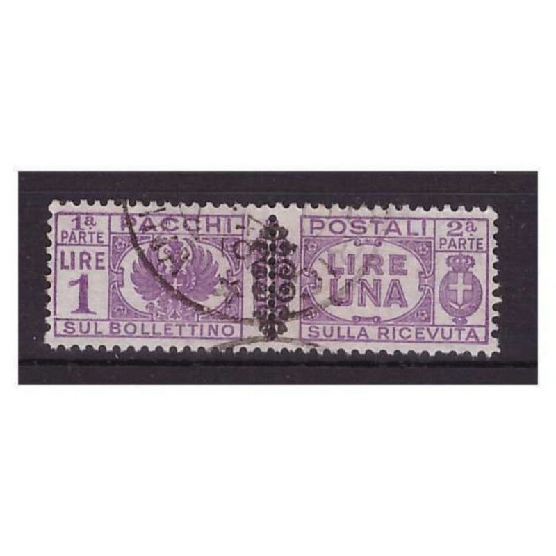 LUOGOTENENZA  1945 - PACCHI POSTALI  -  LIRE 1  USATO
