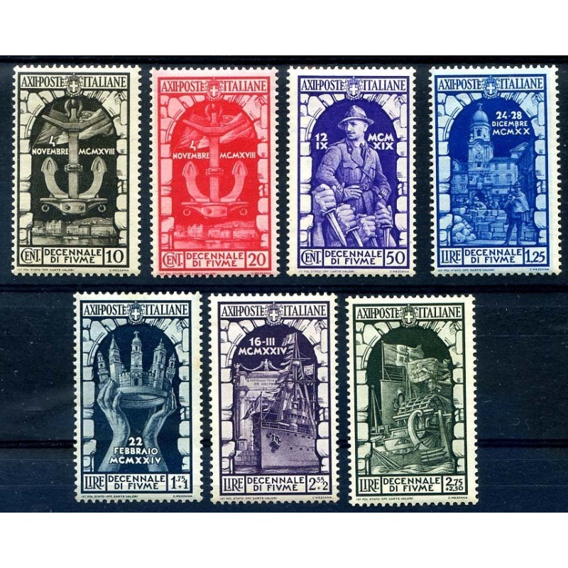 1934 -  DECENNALE DI FIUME  SERIE NUOVA  **