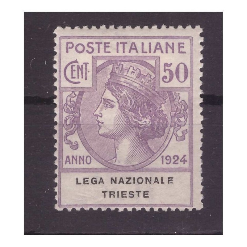 REGNO 1924 - PARASTATALI - LEGA NAZIONALE TRIESTE - CENT 50 NUOVO *
