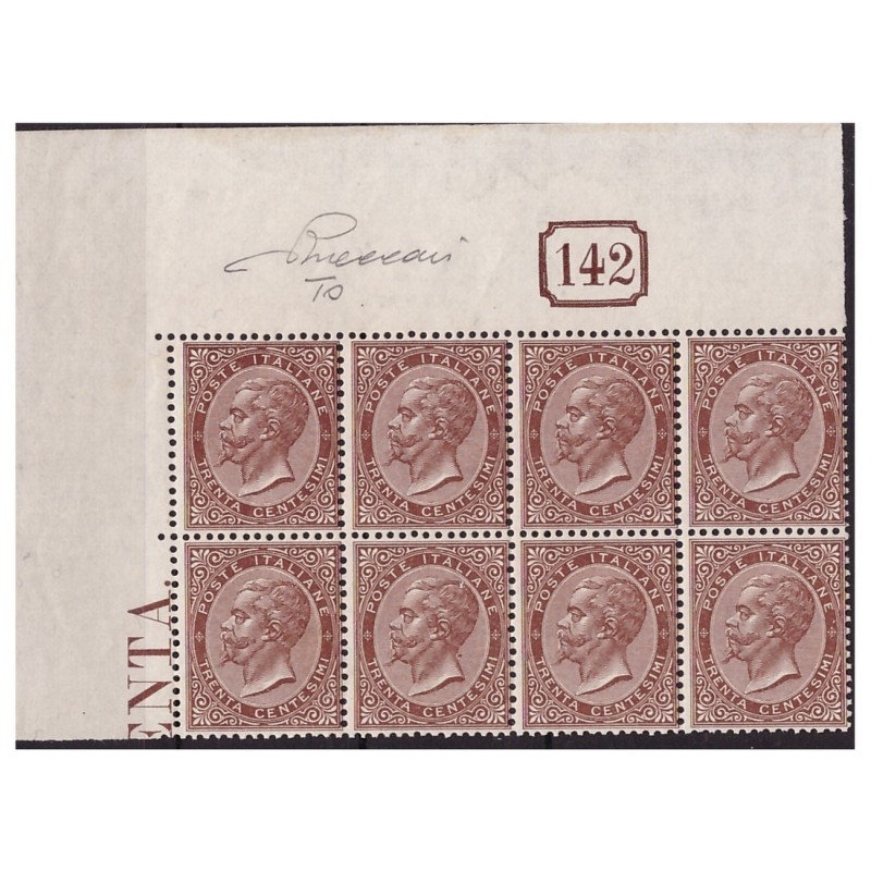 REGNO 1863 - 30 CENTESIMI TORINO - NUMERO DI TAVOLA