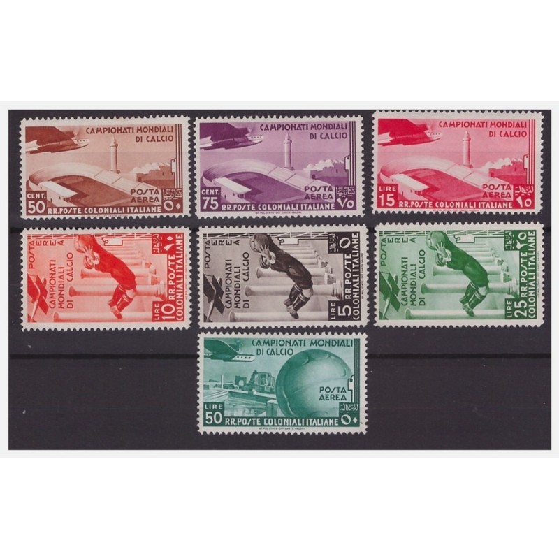 COLONIE 1934 - EMISSIONI GENERALI  MONDIALI DI CALCIO POSTA AEREA SERIE  NUOVA *