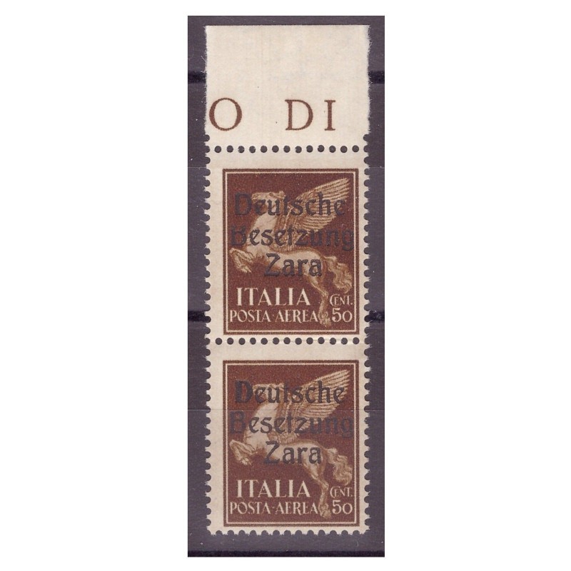 ZARA 1943 POSTA AEREA - CENTESIMI 50 - COPPIA POS 3 + 13 NUOVI **