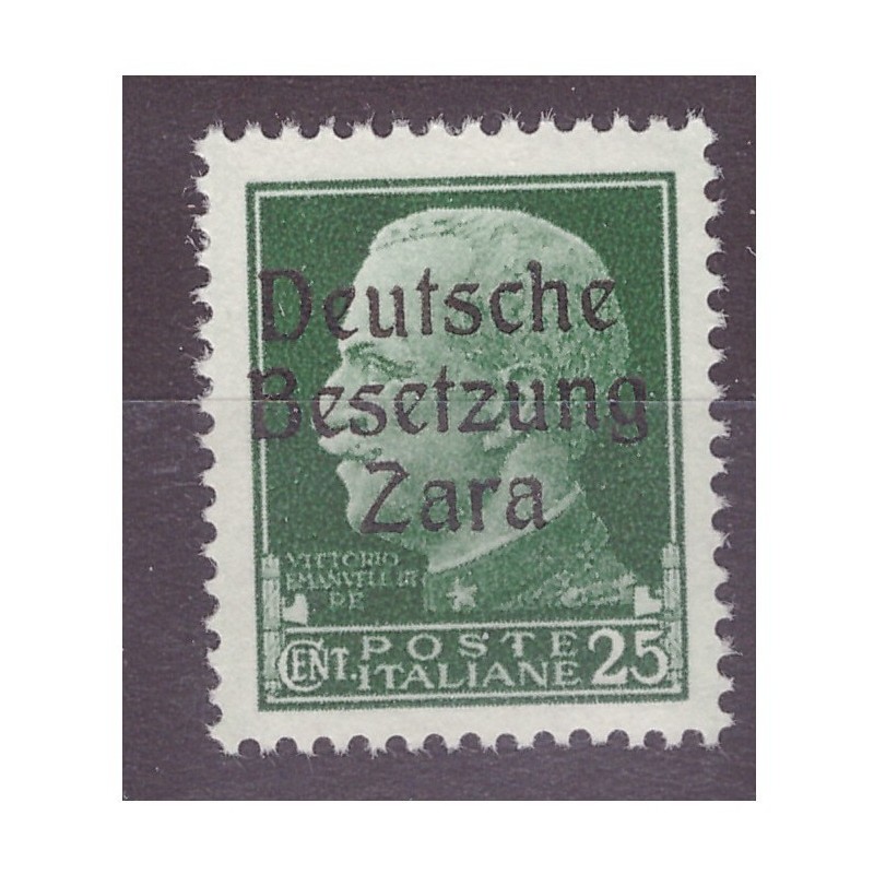 ZARA 1943 - 25 CENTESIMI - PRIMO TIPO NUOVO **