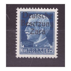 ZARA 1943 - LIRE 1 ,25 - SECONDO TIPO NUOVO **