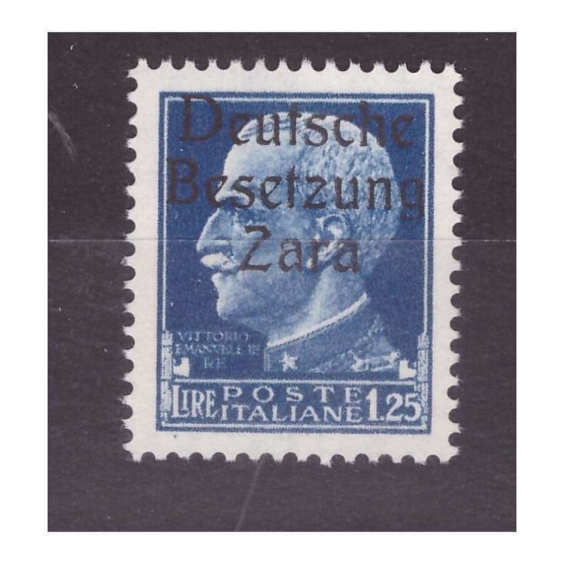 ZARA 1943 - LIRE 1 ,25 - SECONDO TIPO NUOVO **