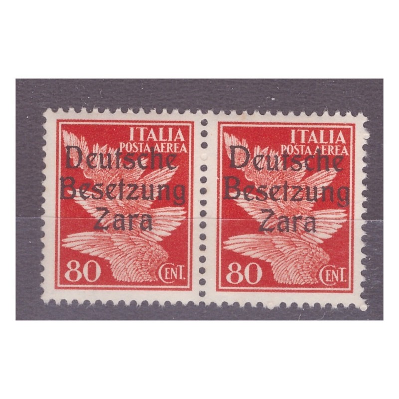 ZARA 1943 POSTA AEREA - CENTESIMI 80 - COPPIA DUE TIPI NUOVO **