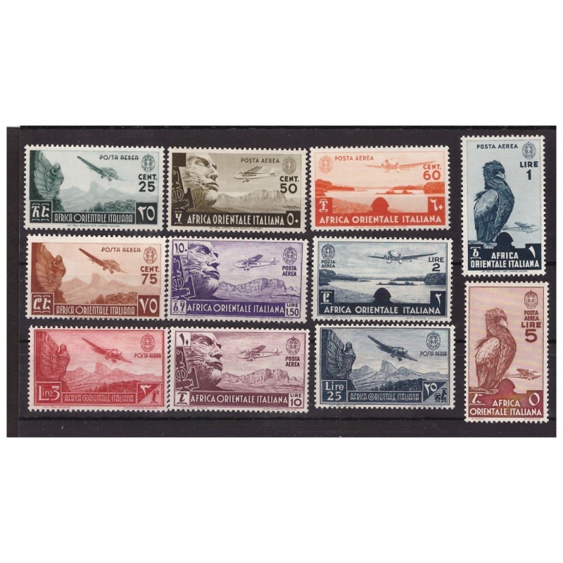 AOI - 1938 SOGGETTI VARI - POSTA AEREA SERIE NUOVA *