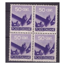 DEMOCRATICA 1946 - CENTESIMI 50 QUARTINA NUOVA **