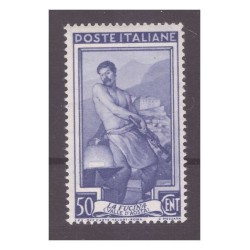 ITALIA 1950 - ITALIA AL LAVORO RUOTA  CENT 50  NUOVO **