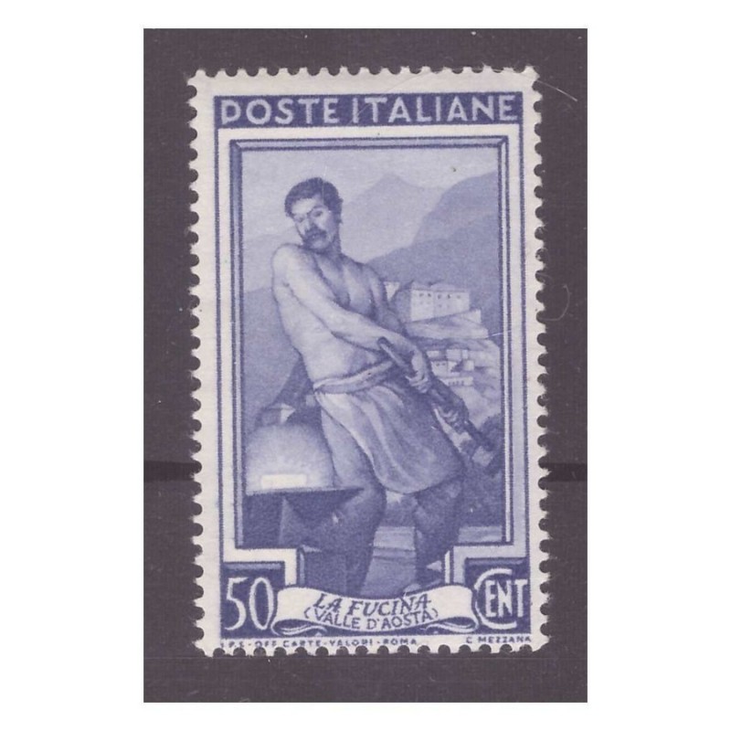 ITALIA 1950 - ITALIA AL LAVORO RUOTA  CENT 50  NUOVO **