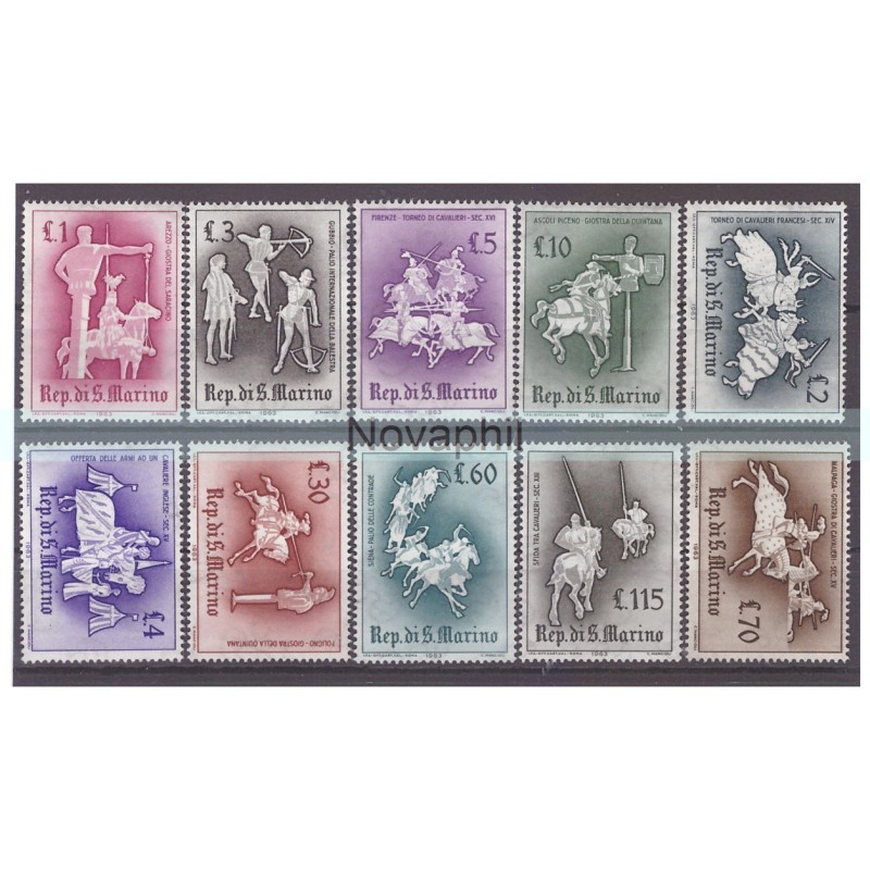 SAN MARINO 1963 - GIOSTRE E TORNEI - SERIE NUOVA **