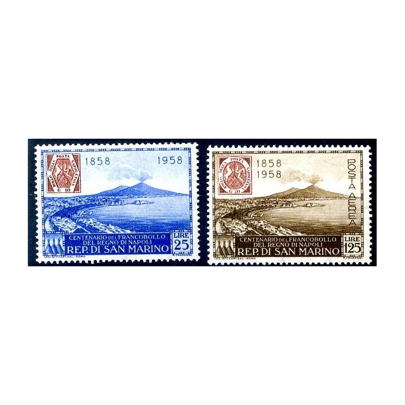 SAN MARINO 1958 - FRANCOBOLLI DI NAPOLI SERIE NUOVA **