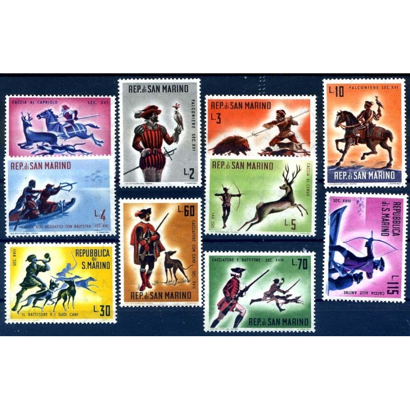 SAN MARINO 1961 - STORIA DELLA CACCIA SERIE NUOVA **