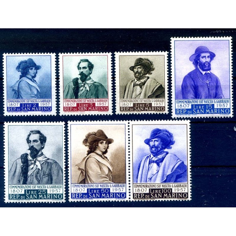 SAN MARINO 1957 - GARIBALDI SERIE NUOVA **