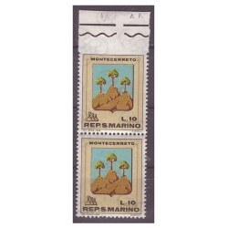 SAN MARINO 1968 -   STEMMI LIRE 10   -  NON DENTELLATO  IN ALTO    NUOVO  **