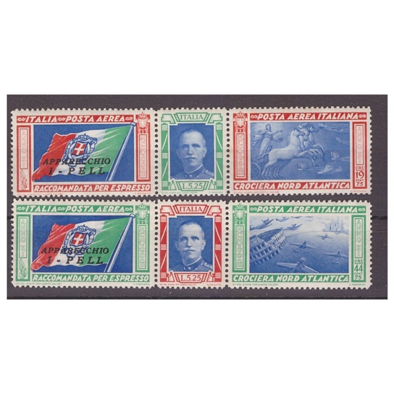REGNO 1933 - CROCIERA NORD ATLANTICA - TRITTICI PELL - NUOVI **