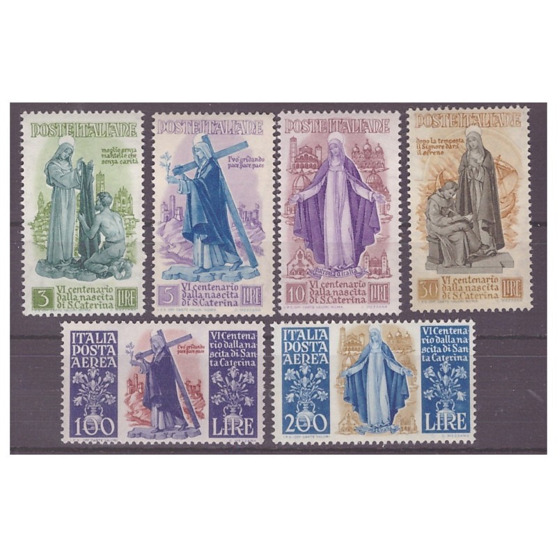 ITALIA 1948 - SANTA CATERINA SERIE PO + PA  NUOVA  * *