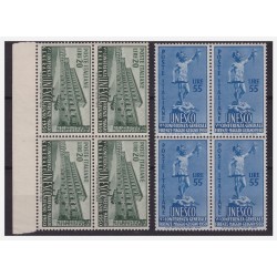 ITALIA 1950  -  UNESCO  SERIE  QUARTINA NUOVA **