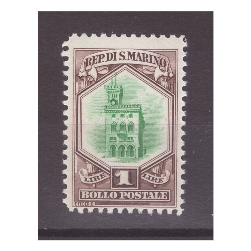 SAN MARINO 1929 - VEDUTA LIRE 1 NUOVO **