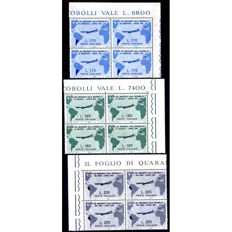 ITALIA 1961 - GRONCHI  SERIE COMPLETA  QUARTINA NUOVA **  ADF