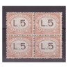 SAN MARINO 1925 - SEGNATASSE LIRE 5 NUOVO ** QUARTINA