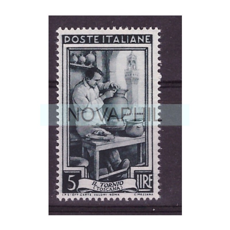 ITALIA    1950  - ITALIA AL LAVORO    LIRE  5  NUOVO **