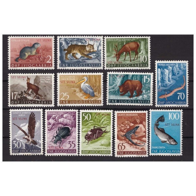 TRIESTE B - 1954 Serie ANIMALI **