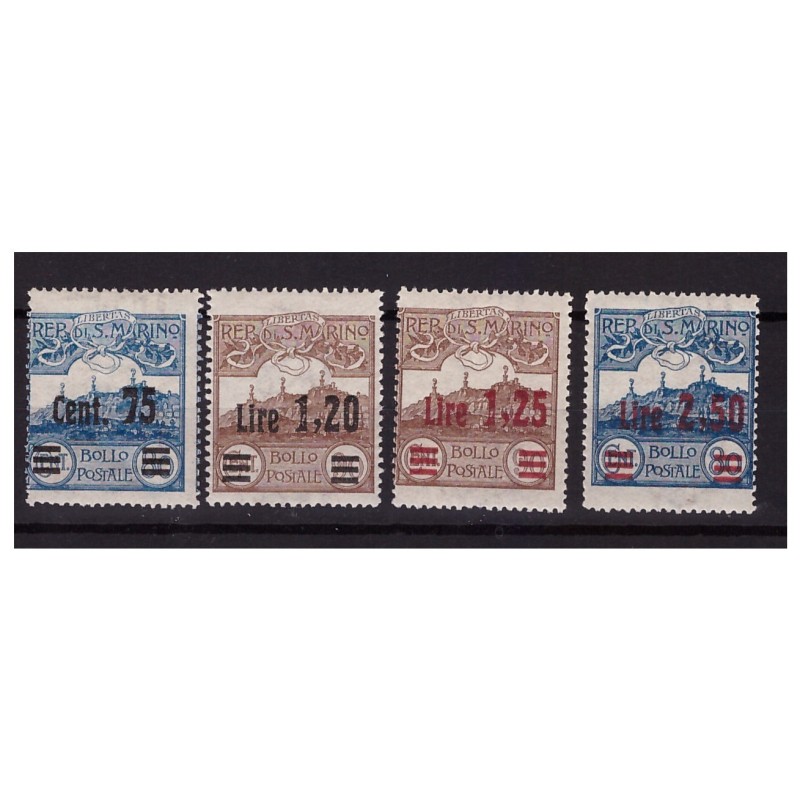 SAN MARINO 1926 - VEDUTE SOPRASTAMPATI   SERIE  NUOVA   **